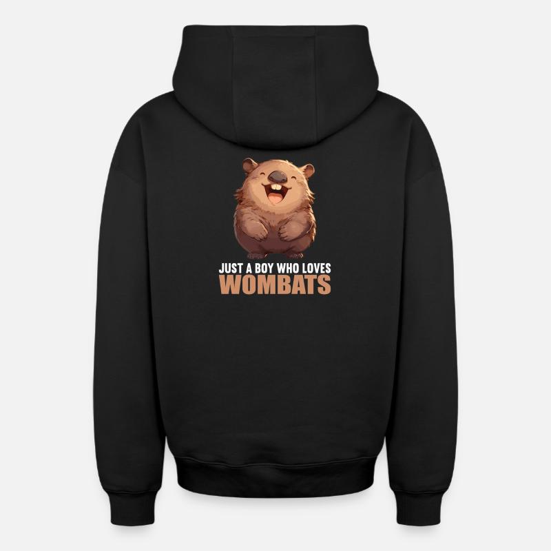 Wombats Wombat - Sweat à capuche unisexe zippé oversize épais SPREAD - noir