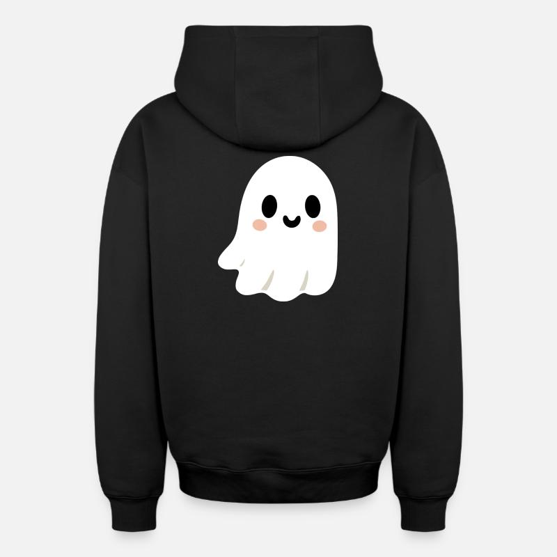 Fantôme mignon  - Sweat à capuche unisexe zippé oversize épais SPREAD - noir
