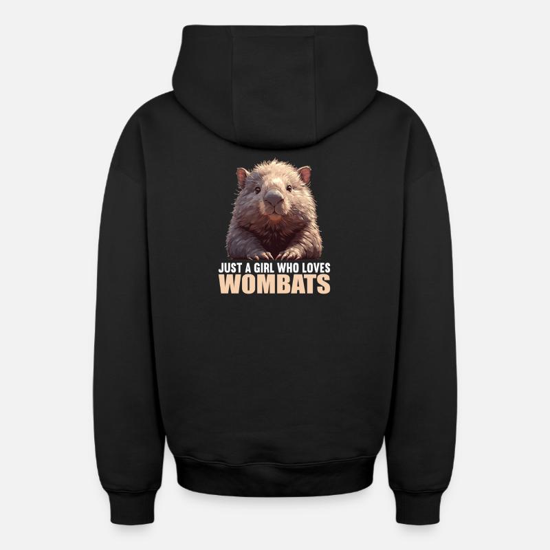 Wombats Wombat - Sweat à capuche unisexe zippé oversize épais SPREAD - noir
