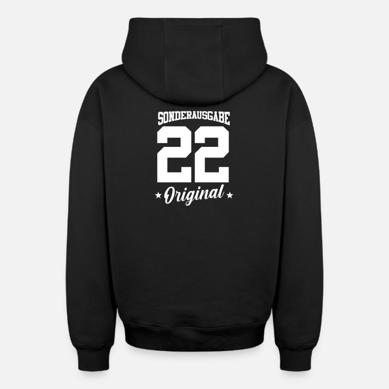 22 Anniversaire - Sweat à capuche unisexe zippé oversize épais SPREAD - noir