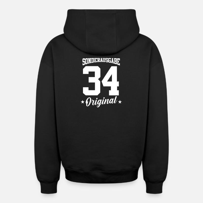 34 Anniversaire - Sweat à capuche unisexe zippé oversize épais SPREAD - noir