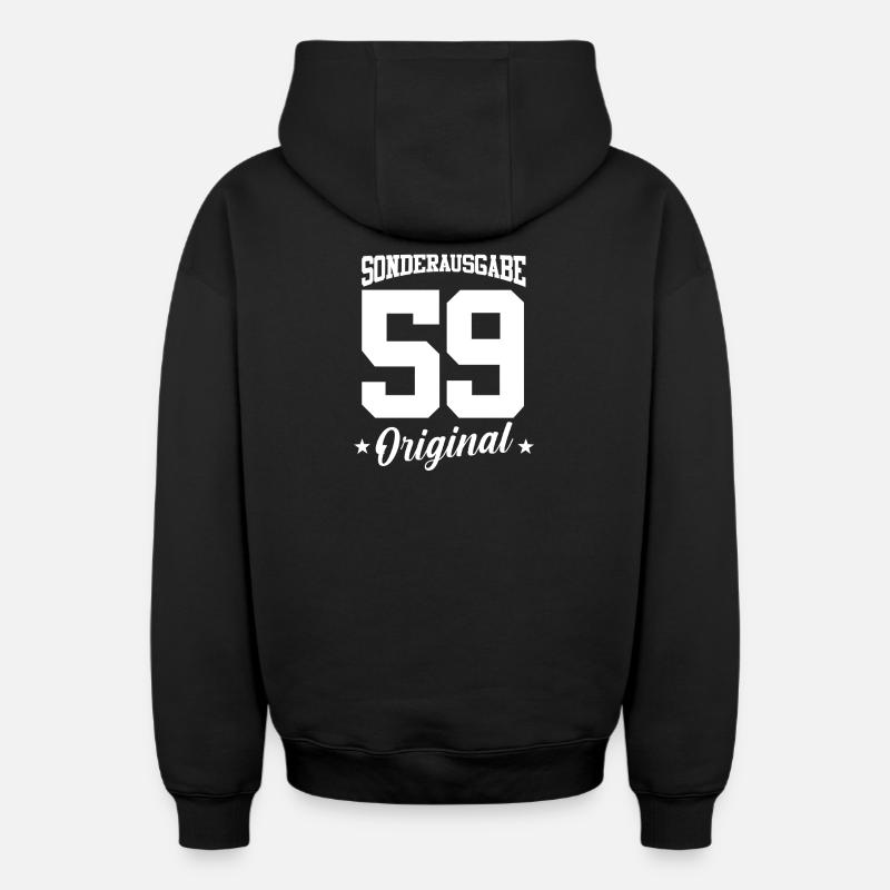 59 Anniversaire - Sweat à capuche unisexe zippé oversize épais SPREAD - noir
