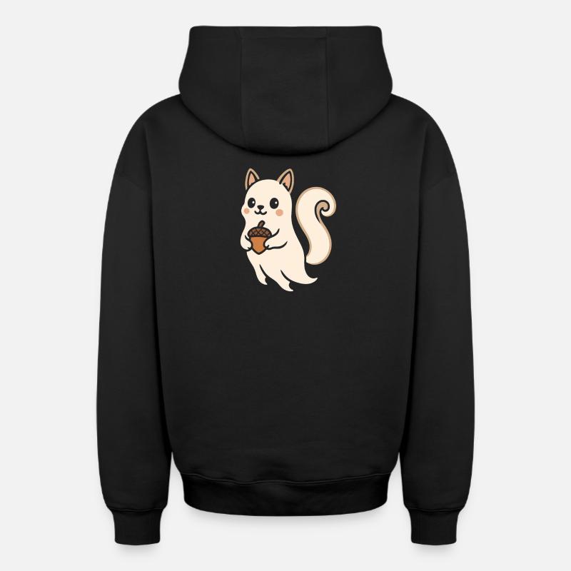 Écureuil Emmi Accent - Sweat à capuche unisexe zippé oversize épais SPREAD - noir