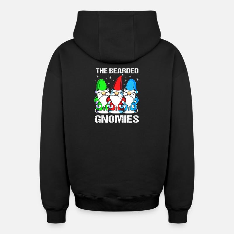 Gnome Bart - Sweat à capuche unisexe zippé oversize épais SPREAD - noir