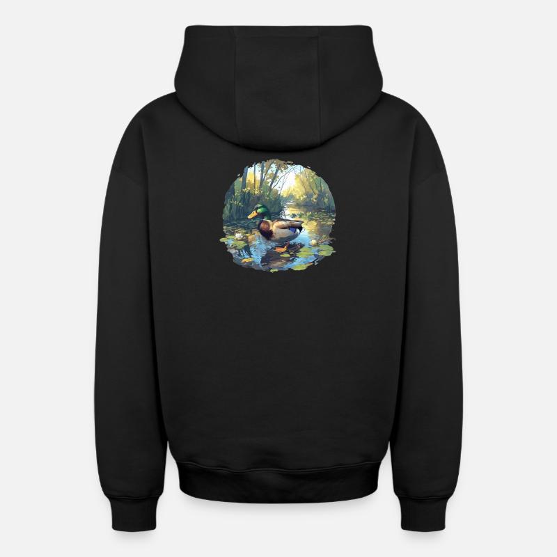 Canards Canard - Sweat à capuche unisexe zippé oversize épais SPREAD - noir