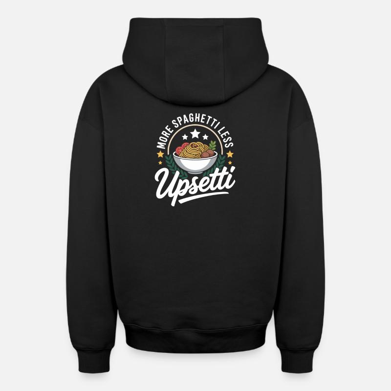 Plus de spaghettis, moins d’upsetti - Sweat à capuche unisexe zippé oversize épais SPREAD - noir