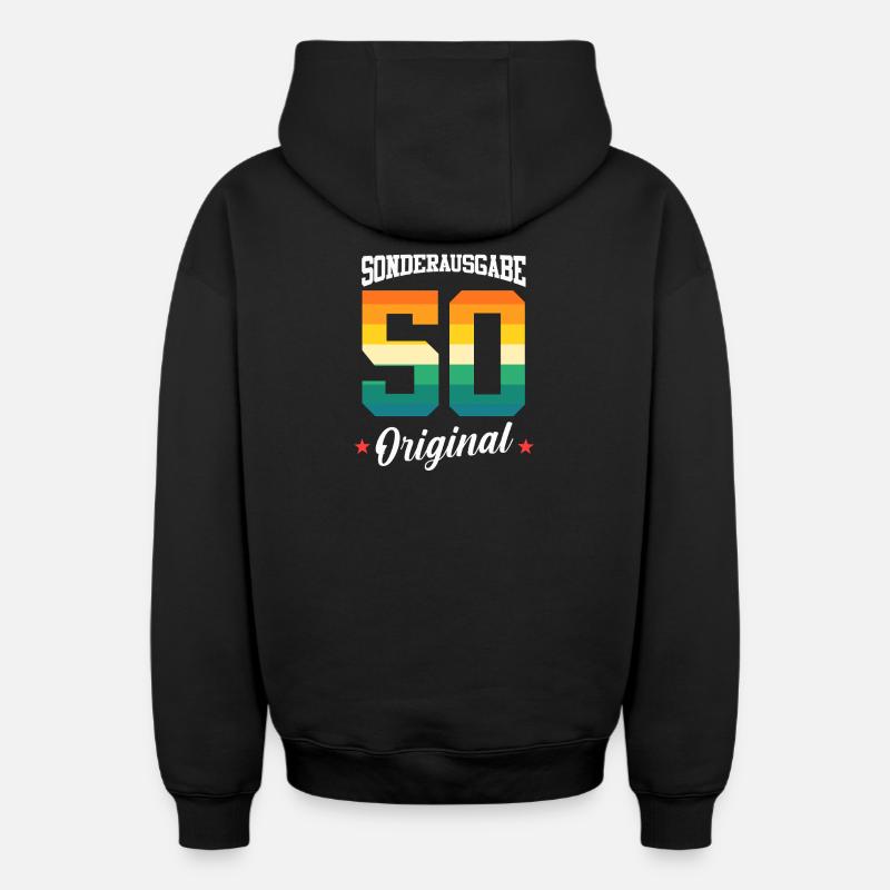 50 Anniversaire - Sweat à capuche unisexe zippé oversize épais SPREAD - noir
