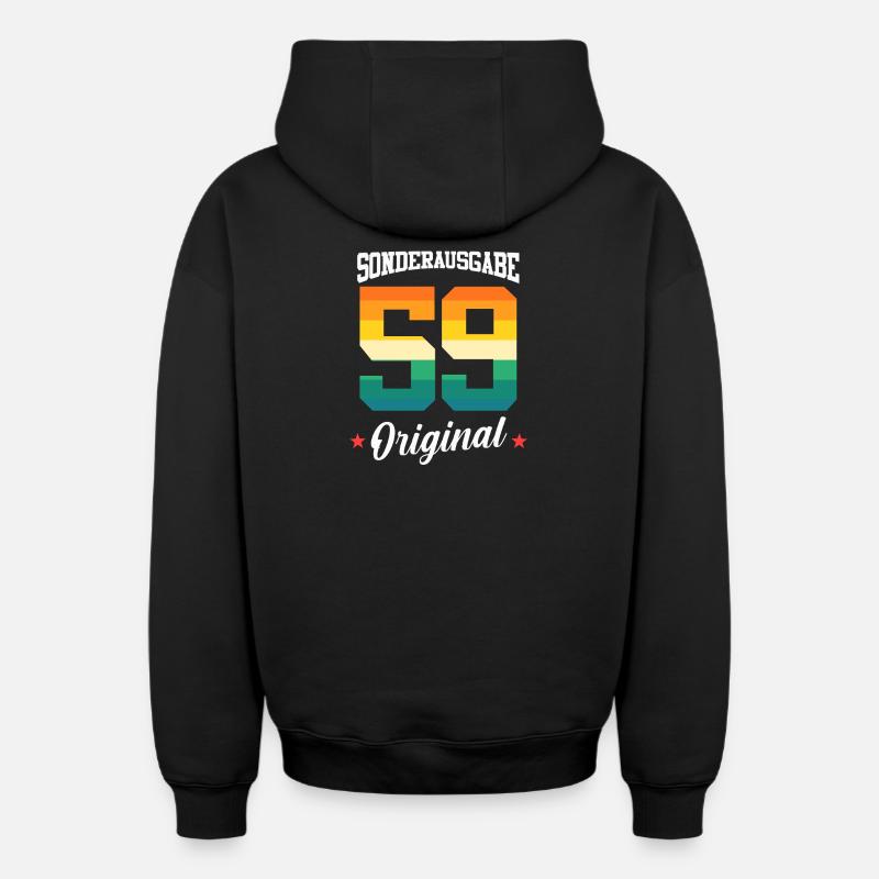 59 Anniversaire - Sweat à capuche unisexe zippé oversize épais SPREAD - noir