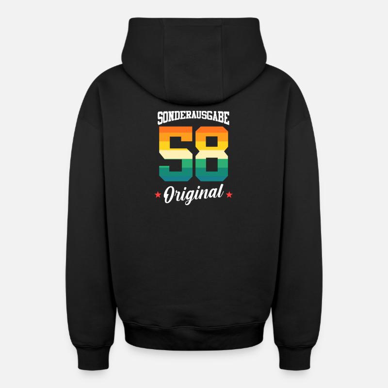 58 Anniversaire - Sweat à capuche unisexe zippé oversize épais SPREAD - noir
