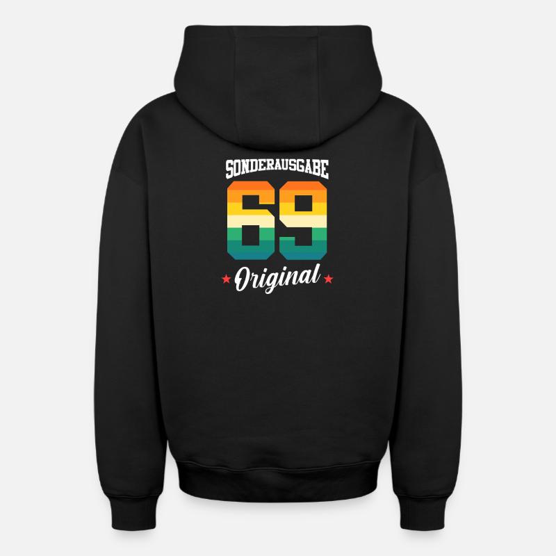 69 Anniversaire - Sweat à capuche unisexe zippé oversize épais SPREAD - noir