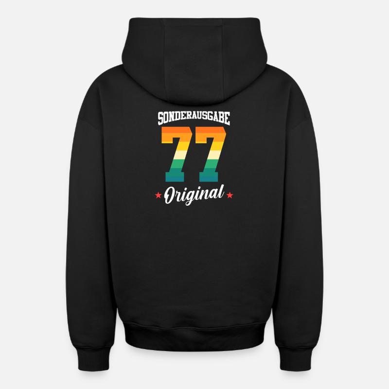 77 Anniversaire - Sweat à capuche unisexe zippé oversize épais SPREAD - noir