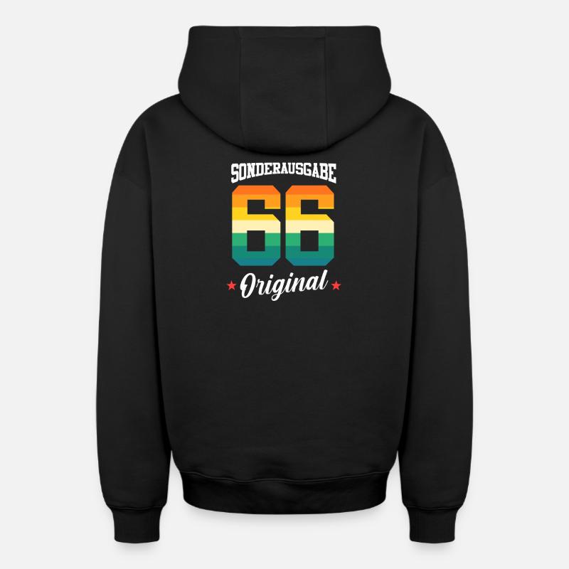 66 Anniversaire - Sweat à capuche unisexe zippé oversize épais SPREAD - noir