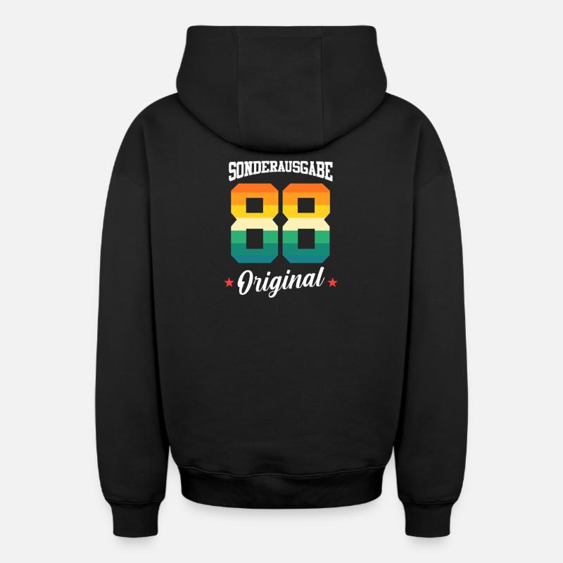 88 Anniversaire - Sweat à capuche unisexe zippé oversize épais SPREAD - noir