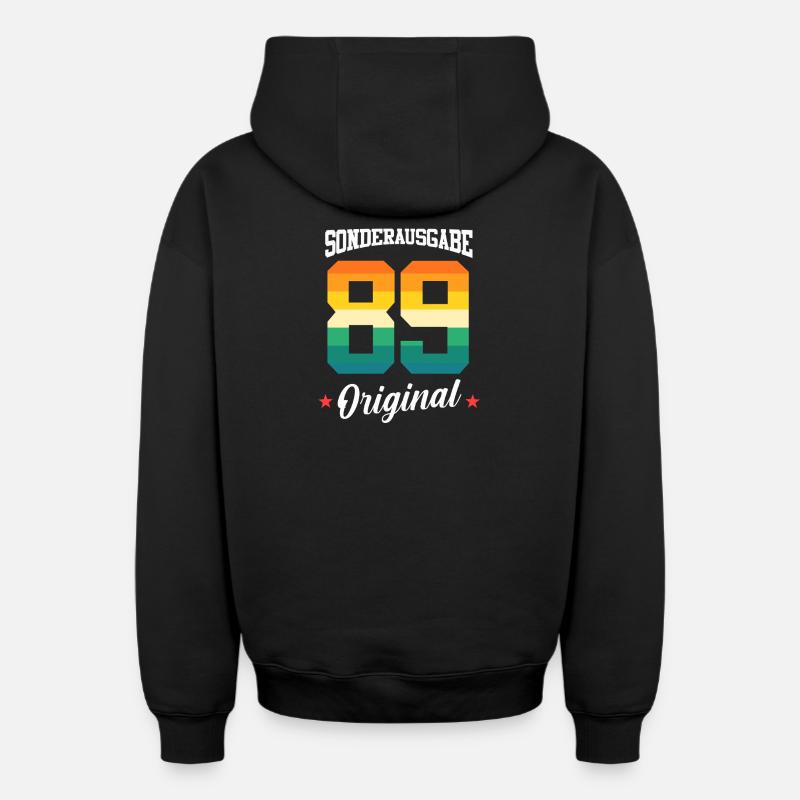 89 Anniversaire - Sweat à capuche unisexe zippé oversize épais SPREAD - noir
