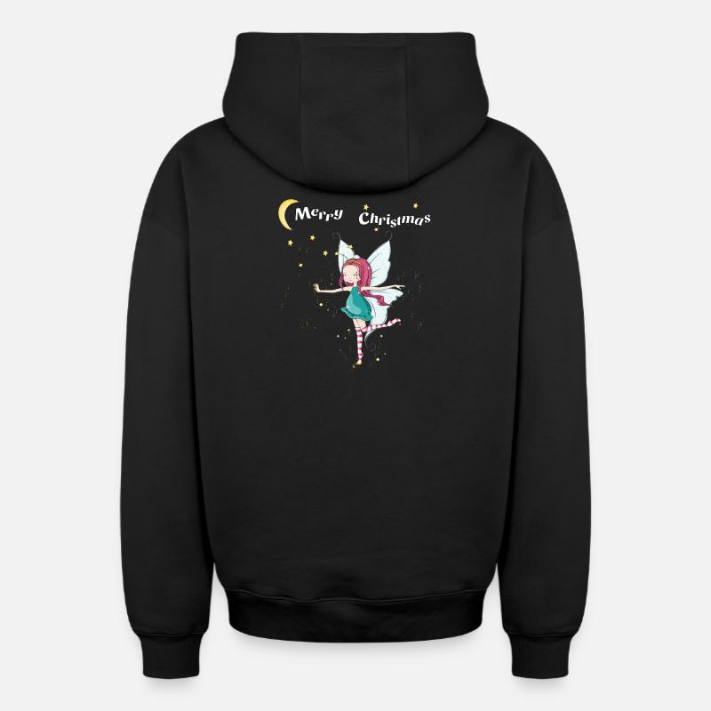 Joyeux Noël - Sweat à capuche unisexe zippé oversize épais SPREAD - noir