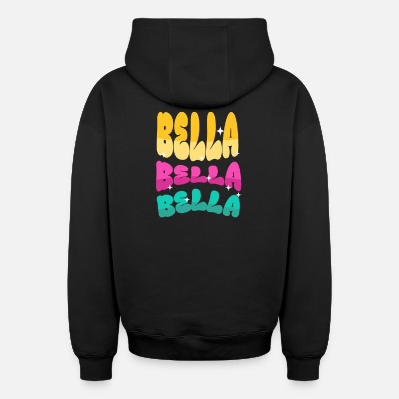 Bella - Sweat à capuche unisexe zippé oversize épais SPREAD - noir