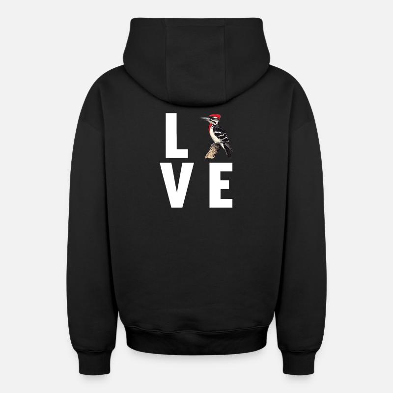 Pic Pic - Sweat à capuche unisexe zippé oversize épais SPREAD - noir