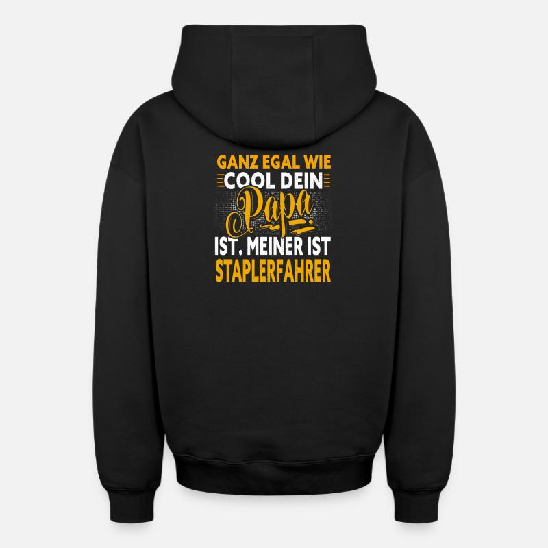 Staplerfahrer Papa - Oversized Heavyweight Unisex Zip Hoodie - Schwarz
