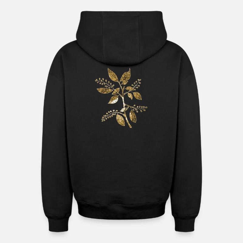 Fleur - Sweat à capuche unisexe zippé oversize épais SPREAD - noir