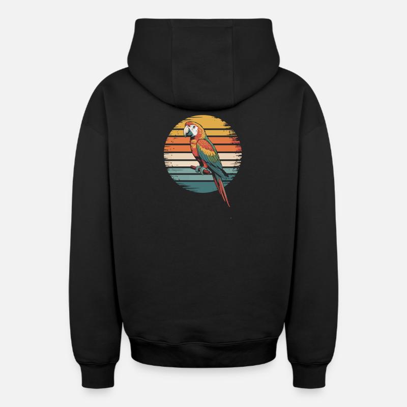 Perroquet - Sweat à capuche unisexe zippé oversize épais SPREAD - noir