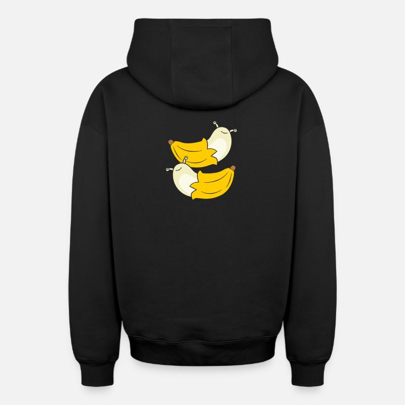 Escargot Banane - Sweat à capuche unisexe zippé oversize épais SPREAD - noir