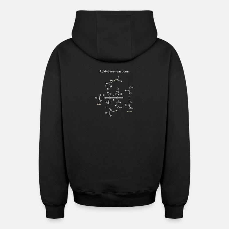 Réactions Acide Base Illustrées - Sweat à capuche unisexe zippé oversize épais SPREAD - noir