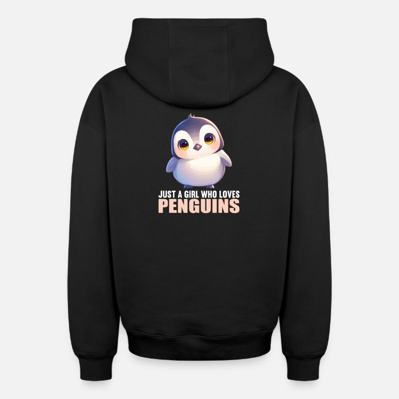 Pingouins Pingouin - Sweat à capuche unisexe zippé oversize épais SPREAD - noir