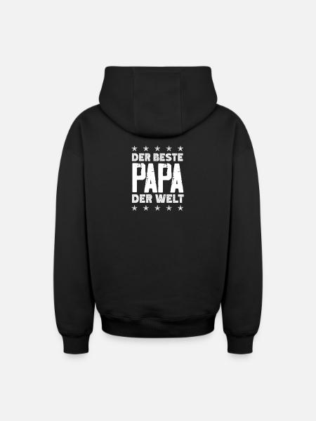 Funny Father's Day Gift Dad Beer - Oversized Heavyweight Unisex Zip Hoodie - black