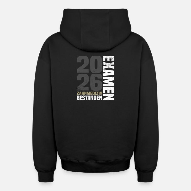 Examen de dentisterie 2026 - Sweat à capuche unisexe zippé oversize épais SPREAD - noir