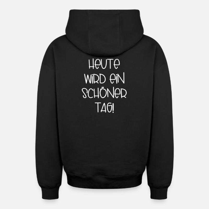 Positif, confiant, pensée positive, motivation - Sweat à capuche unisexe zippé oversize épais SPREAD - noir