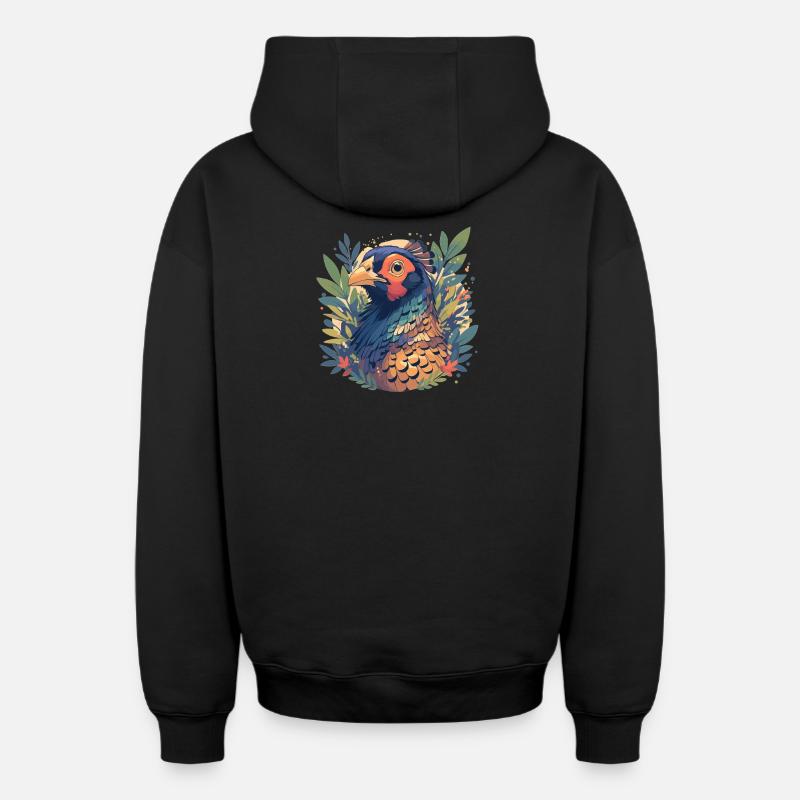 Faisans Faisan - Sweat à capuche unisexe zippé oversize épais SPREAD - noir