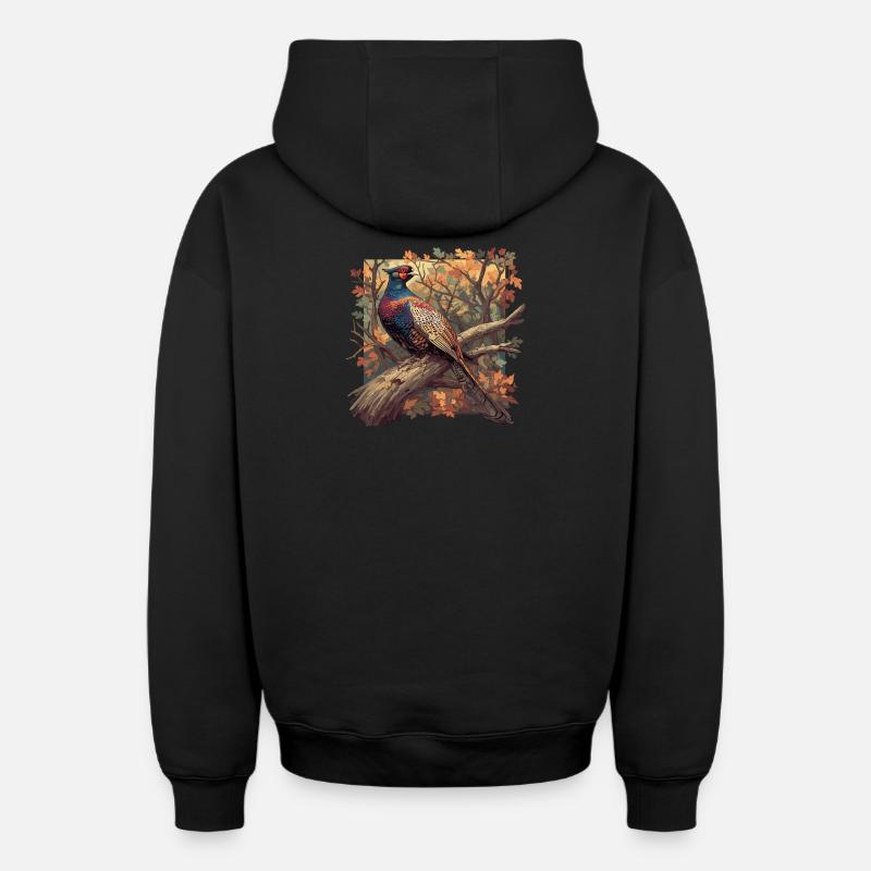 Faisans Faisan - Sweat à capuche unisexe zippé oversize épais SPREAD - noir