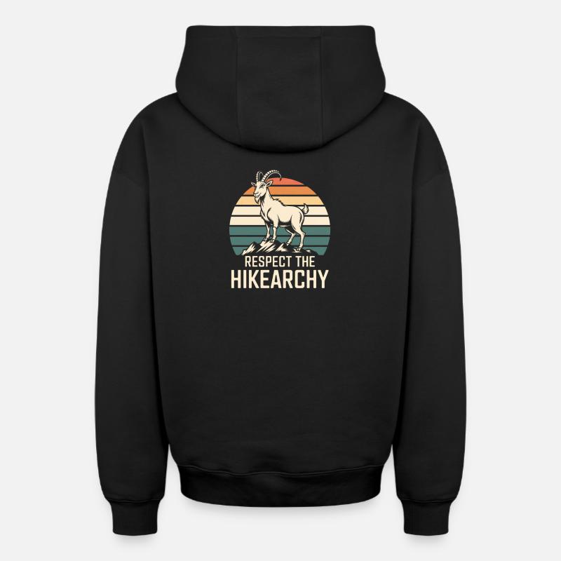 Randonnée Wanderer Humour - Sweat à capuche unisexe zippé oversize épais SPREAD - noir
