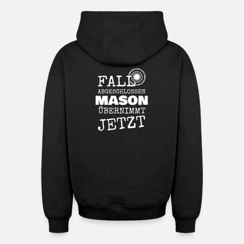 Maçon - Sweat à capuche unisexe zippé oversize épais SPREAD - noir