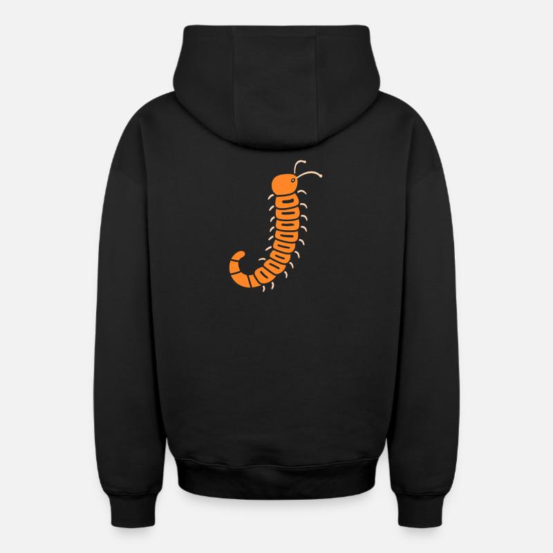 mille-pattes - Sweat à capuche unisexe zippé oversize épais SPREAD - noir