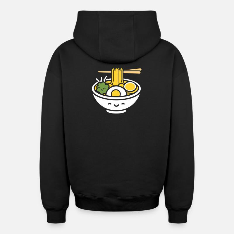 Ramen - Sweat à capuche unisexe zippé oversize épais SPREAD - noir