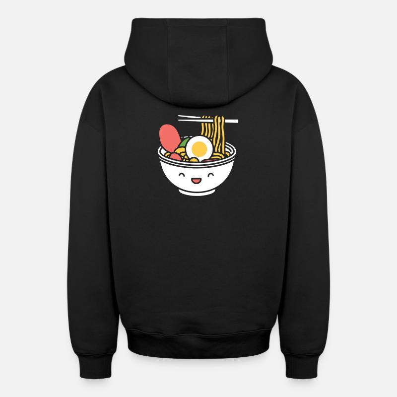 Ramen - Sweat à capuche unisexe zippé oversize épais SPREAD - noir
