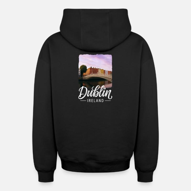 Dublin - Sweat à capuche unisexe zippé oversize épais SPREAD - noir