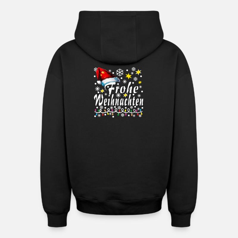 Joyeux Noël - Sweat à capuche unisexe zippé oversize épais SPREAD - noir