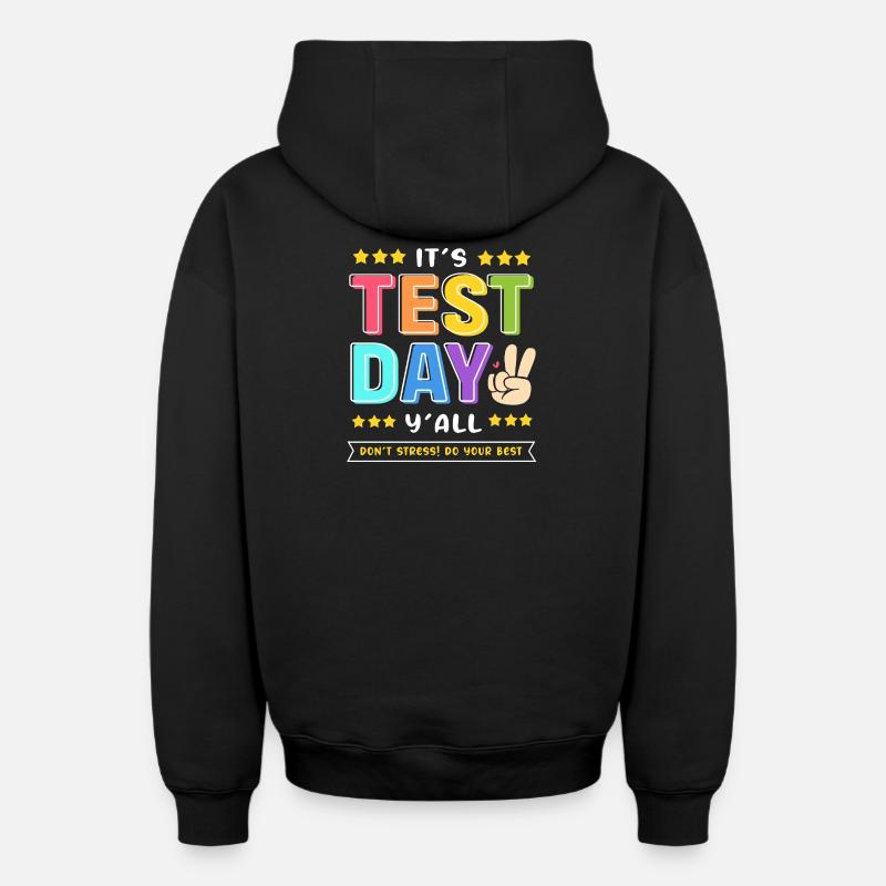 Examen d’enseignant - Sweat à capuche unisexe zippé oversize épais SPREAD - noir
