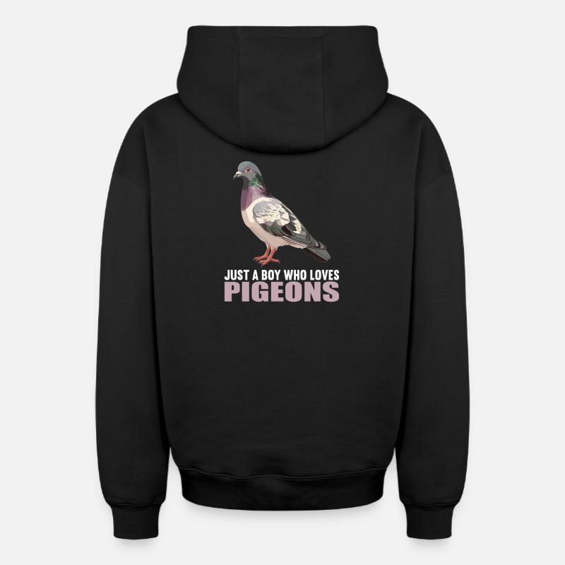 Pigeons Pigeon - Sweat à capuche unisexe zippé oversize épais SPREAD - noir