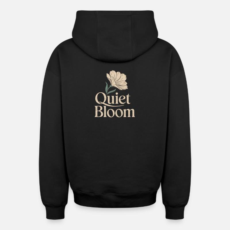 Floraison Silencieuse – Floraison Délicate - Sweat à capuche unisexe zippé oversize épais SPREAD - noir