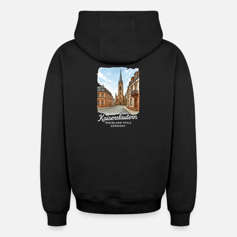 Kaiserslautern - Sweat à capuche unisexe zippé oversize épais SPREAD - noir