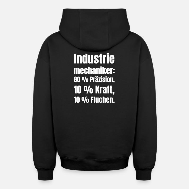 Mécanicien industriel - Sweat à capuche unisexe zippé oversize épais SPREAD - noir