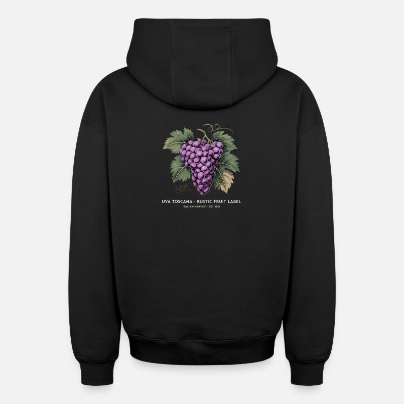 Raisins millésimés - Sweat à capuche unisexe zippé oversize épais SPREAD - noir