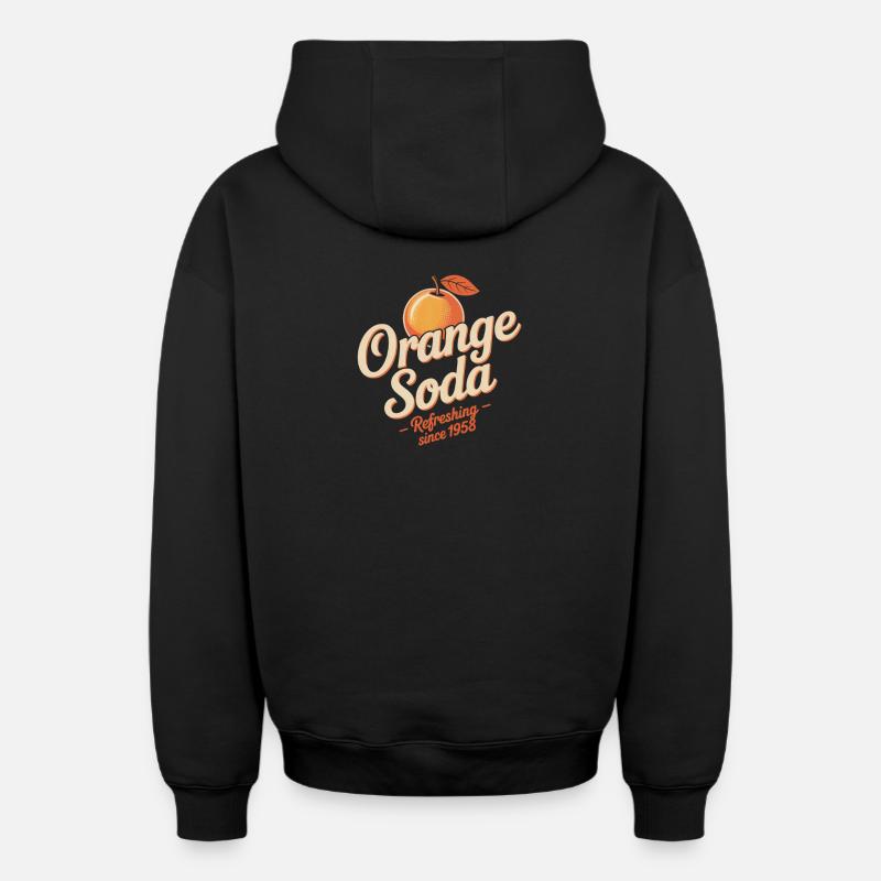 Soda à l’orange - Sweat à capuche unisexe zippé oversize épais SPREAD - noir