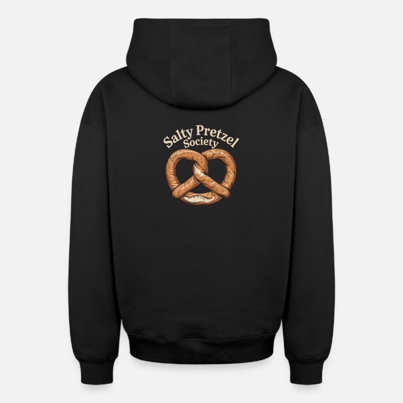 Bretzel - Sweat à capuche unisexe zippé oversize épais SPREAD - noir