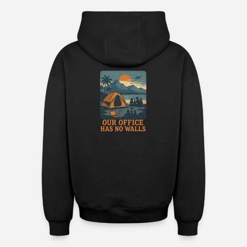 Numérique - Sweat à capuche unisexe zippé oversize épais SPREAD - noir