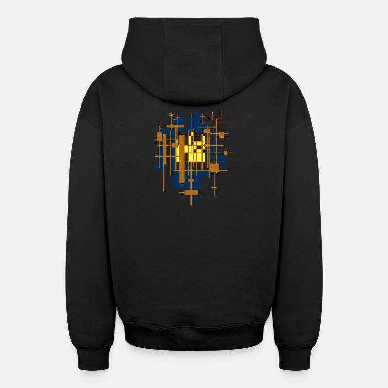 Abstrait - Sweat à capuche unisexe zippé oversize épais SPREAD - noir