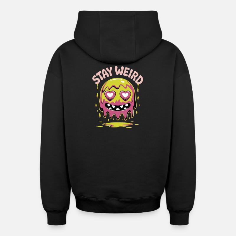 Reste monstre slime bizarre - Sweat à capuche unisexe zippé oversize épais SPREAD - noir